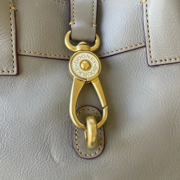 🤍🩶Dooney & Bourke Amelie Florentine Leather Shoulder Tote Bag -Light Taupe- - Picture 3 of 16